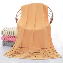 Цветное Полосатое банное полотенце из чистого хлопка 70*140, однотонное, очень большое, плотное, напрямую от производителя,, подарок для взрослых