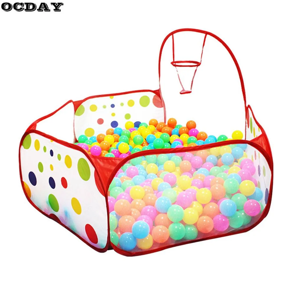 OCDAY складной детский игровой домик палатка в горошек баскетбольная палатка дети океан мяч бассейн Спорт на открытом воздухе и в помещении или 100/50 шт. Игрушечные Мячи