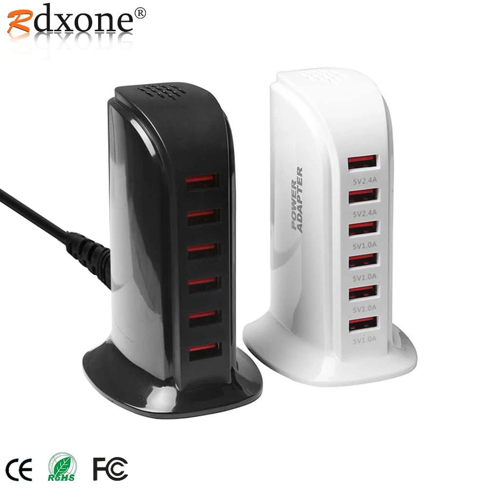 Estación de carga USB de escritorio, de carga USB múltiple, Universal, 6 puertos, cargador portátil de viaje para o iPhone, Samsung, Xiaomi|Cargadores| - AliExpress