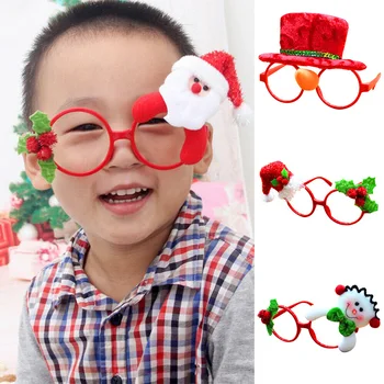 

Novelty Christmas Glasses Frame Shiny Santa Eyeglasses Cute Xmas Glasses for Party Costume YJS Dropship
