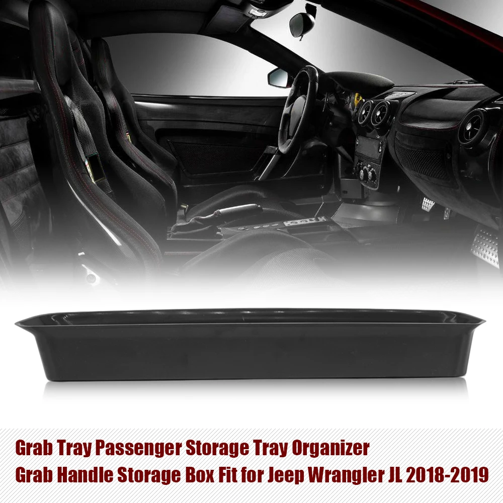 

Auto Grab Tray Passenger Storage Tray Organizer Grab Handle Storage Box Fit for Jeep Wrangler JL 2018-2019 Car Styling Part