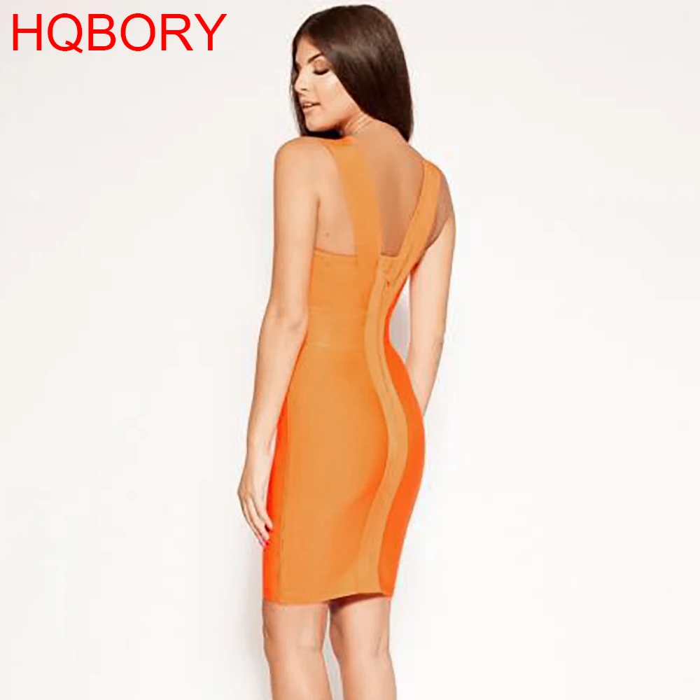 Free Shipping Dark Green Deep V Neck Elastic Knitted Runway Knee Length Sexy Women's New Fashion Bodycon Tank Bandage Dress