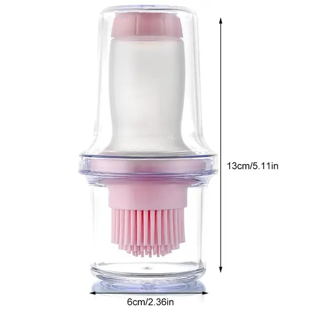 1 Dcs Hordozható Szilikon Olajpalack Kefe Fedéllel Grill Olajkefével Folyékony Olaj Tészta Sütés Bbq Szerszám Konyha Edények - Image 2