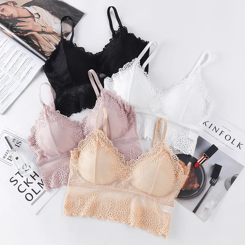 Сексуальный Кружевной топ женский укороченный с открытой спиной без спинки