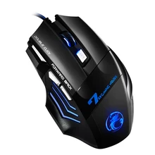 IMICE-ratón X7 para videojuegos, Mouse silencioso con retroiluminación LED de 7 botones, 5500 DPI, con cable USB, para ordenador portátil