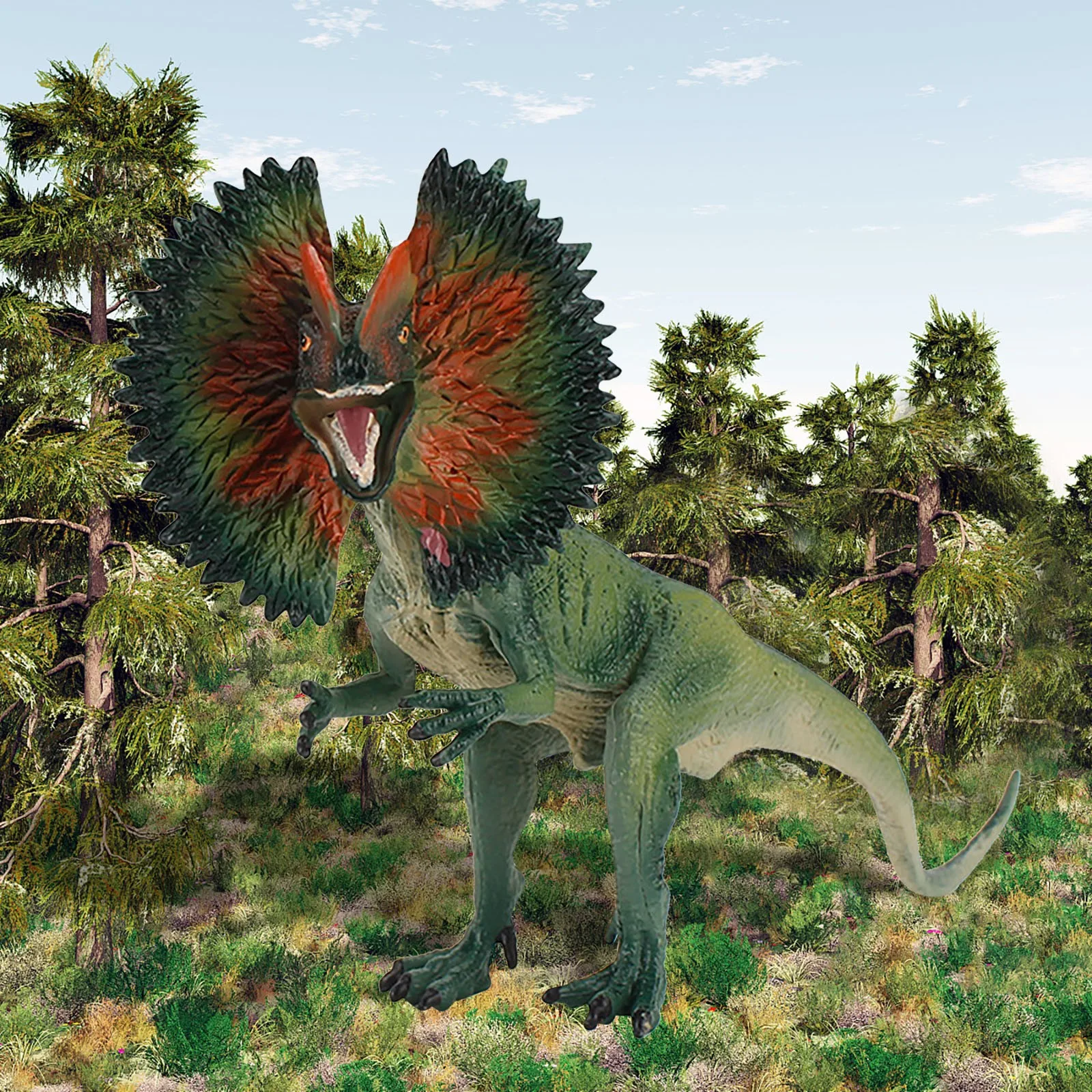 Modelo de dinosaurio realista, figura de dinosaurios, Dilophosaurus, juguetes educativos, Kinderen Speelgoed, L3