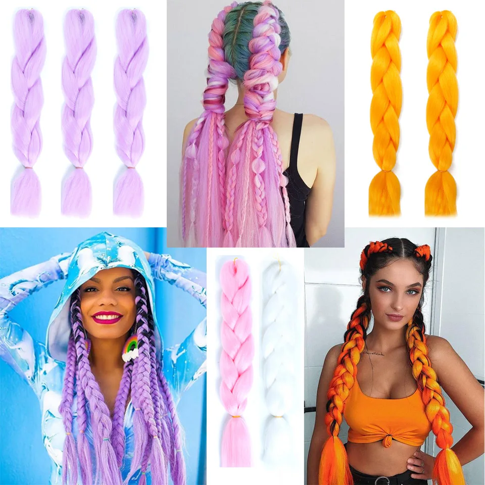 Женские удлинители волос AILIADE крупные косички для косичек синтетические