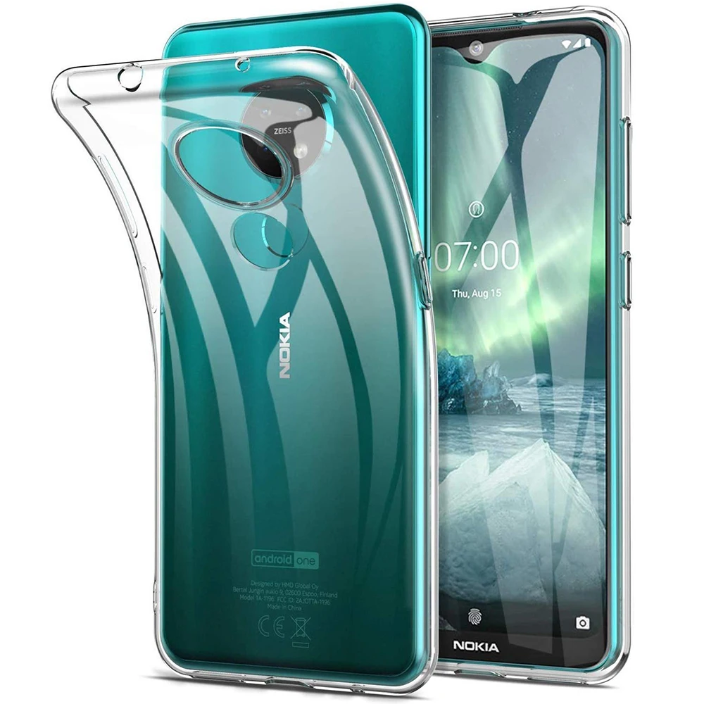 Funda para Nokia 7,2, 6,2, 4,2, 2,2, 5,3, 8,3, 2,3, silicona TPU, transparente, ajustada, suave, para Nokia 5,3, 8,3, Parte posterior transparente