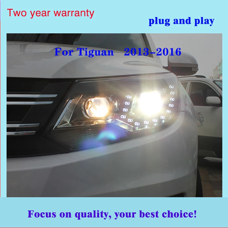 Автомобильный Стайлинг для VW 2013- Tiguan фары новые Tiguan светодиодный фары DRL линзы двойной луч H7 HID ксеноновые автомобильные аксессуары
