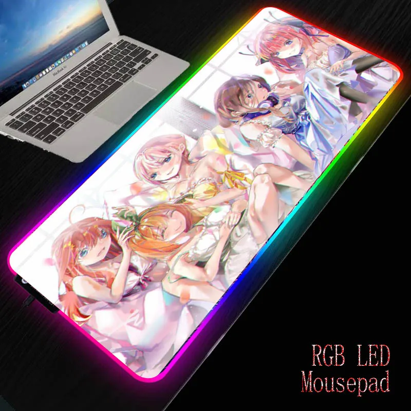 Mairuige сексуальная девушка RGB игровая Мышь большой Pad светодиодный подсветка