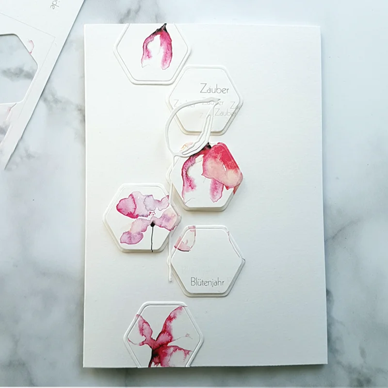 Metal Cutting Dies Scrapbooking Hexagon Frame Background Cut Craft Stencil Handmade Cards Make Model Template Decoration | Дом и сад