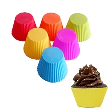 

5PcsSilicone Cupcake Liner Baking Cup Mold Muffin Round/Heart Shaped Cake DIY Tool Bakeware Baking Pastry Kitchen Tools