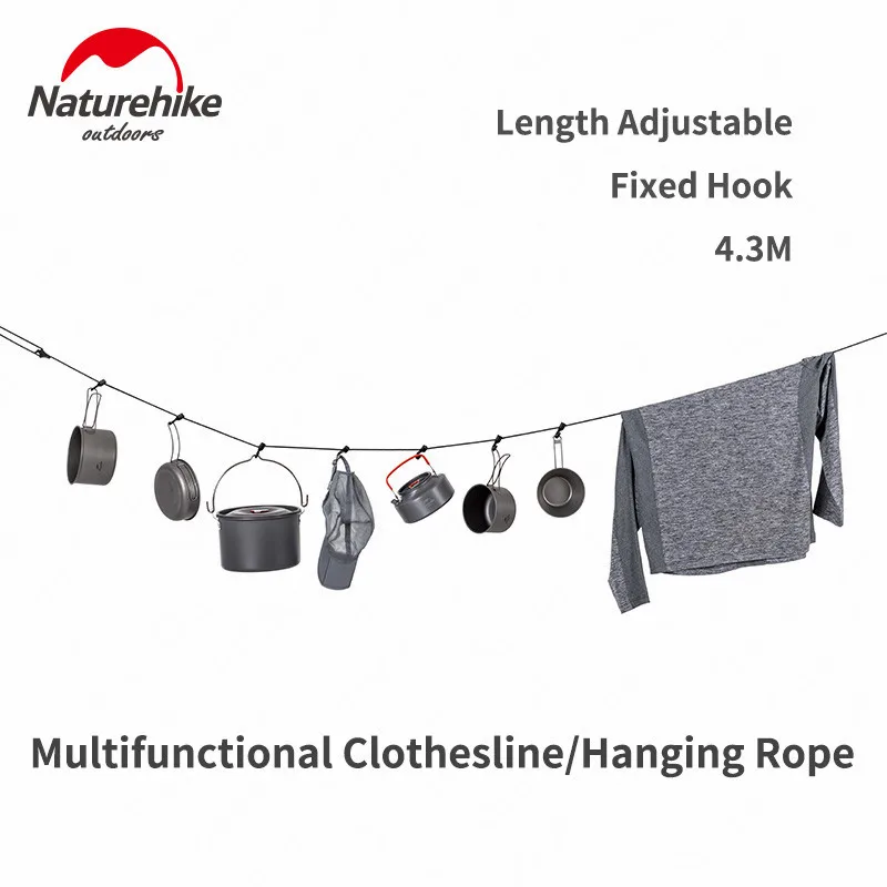 4.3m Hanging Rope Camping Accessories Multi-purpose Clothesline Adjustable Anti-slip Canopy elastic ropes,clothes drying rope,automatic retractable rope