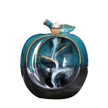 

apple incense cone holder / waterfall incense burner incense holder ceramic smoke incense burner home decoration 1 piece