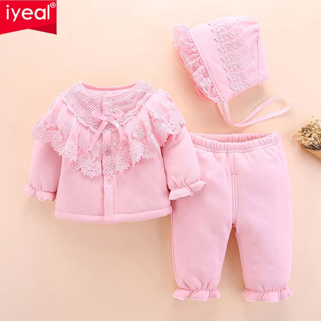 IYEAL – vêtements en dentelle pour bébé fille de 0 à 3 mois, ensemble chaud  à manches longues pour printemps et hiver, tenue princesse pour fille de 1  an, cadeau d'anniversaire - AliExpress