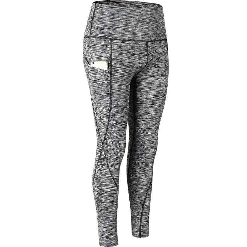 Light Gray-1 XXL, женские штаны для йоги с боковыми карманами, леггинсы для фитнеса, пуш-ап, высокая талия, облегающие для тренировок, бега, спортзала, спортивная одежда - Цвет: Light Gray-1