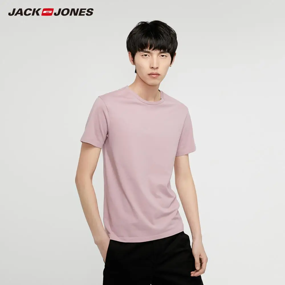 JackJones, Мужская хлопковая футболка, одноцветная, Ice Cool Touch, ткань, мужская, топ, модная футболка,, фирменная новинка, Мужская одежда, 220101546 - Цвет: 502-BERRY