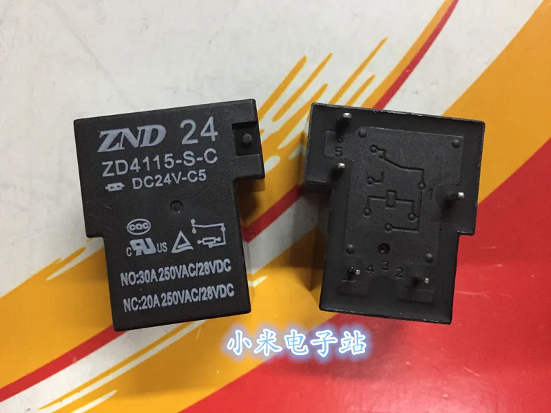 

ZD4115-S-C 5V 9V 12V 18V 24V 48VDC Zhende Relay 6 feet 30A 250VAC