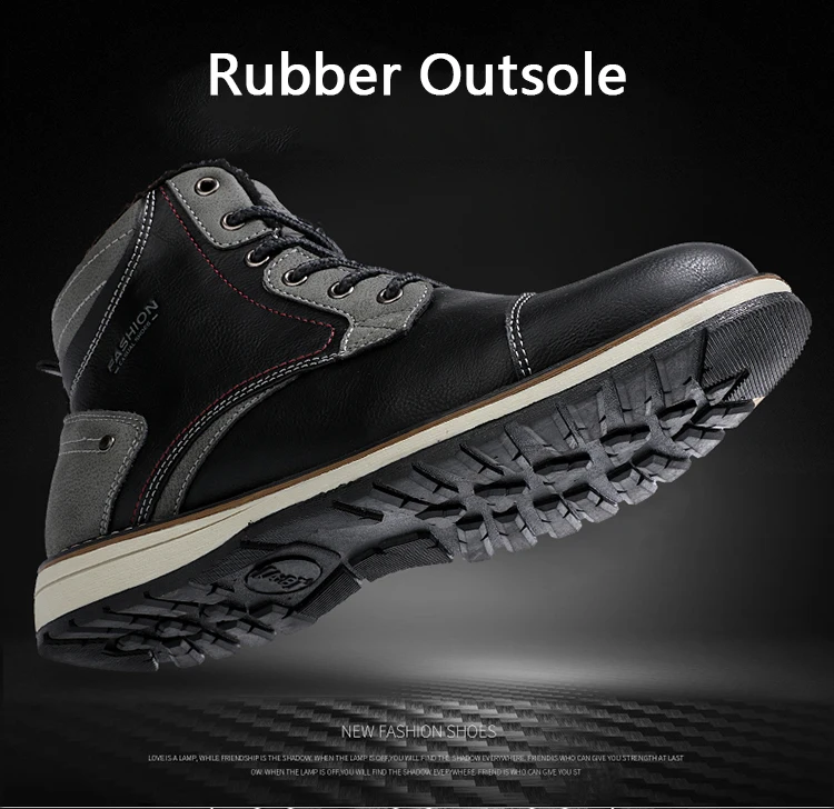 LINGGE Mens Boots Fashion Mens Winter Boots High Top Men Snow Boots Causal Men Ankle Boots Men Work Boots Soft Men Sneakers