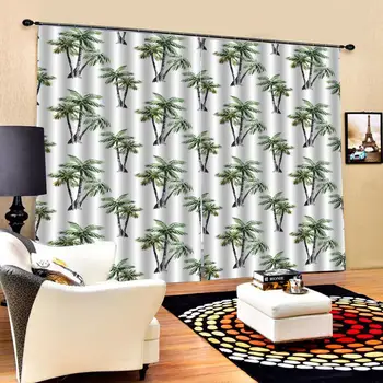 

green plant curtains Customized size Luxury Blackout 3D Window Curtains For Living Room Decoration curtains