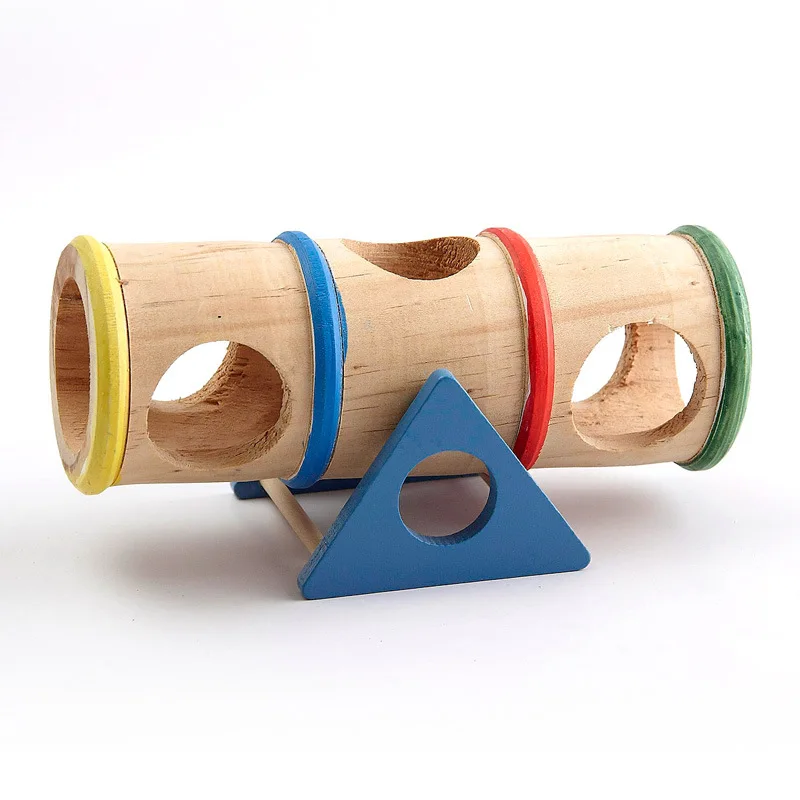 Животное хомяк Seesaw спортивная игрушка деревянная пористая клетка дом с тоннелем трубка Крыса Мышь продукт маленький питомец спрятать играть забавные аксессуары