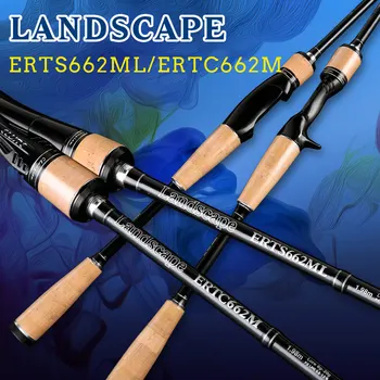 

New M/ML power lure fishing rod X-Shaped 46t high carbon 1.98m 2 Sections wooden handle ultra light spinning Casting Stick China