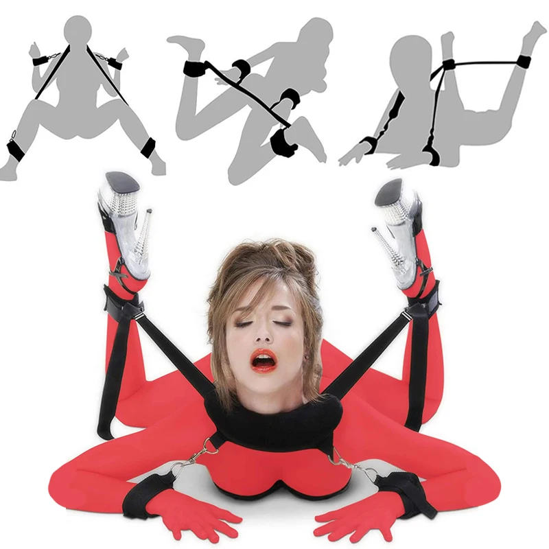 Adult Games Erotic Sex Toys For Couples Open Leg BDSM Bondage Restraints SM Nylon Chastity Wrists &amp Ankle Cuffs Handcuffs Kit | Красота и
