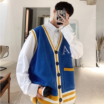 

Spring 2020 New Couples Style Men's And Women's College Wind Harbor Loose Smart Casual Sweater Cardigan Back Fashion Hip Hop