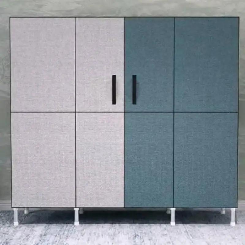 Простой шкаф стальная труба усиление и тканевый гардероб ткань искусство