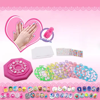 

Girls Pretend Play DIY Nail Stickers Makeup Wrap Set Toy Girl Nail Cartoon Nail Stickers Handmade Nail Patch make up Toys Gifts