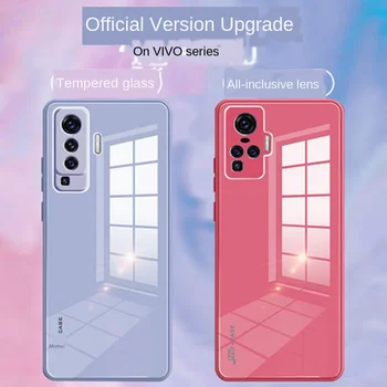 

Macaron candy Color Glass Shell All-inclusive Anti-fall Simple Solid Color for VIVO X50 Pro Cover