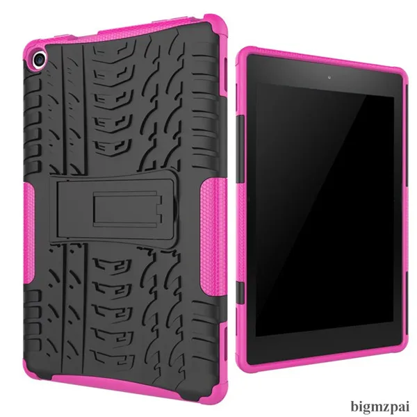 rose red Чехол для Amazon Kindle Fire HD8 HD 8 '' Tablet дети ребенок безопасный Гибридный сверхмощный ударопрочный резиновый силиконовый Жесткий Чехол - Цвет: rose red