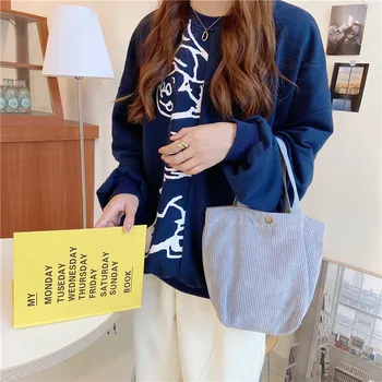 

Literary corduroy bag casual wild portable mini ladies small hand bag retro cloth bag lunch bag hand bag