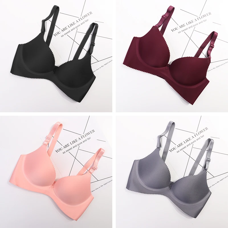 Goede 4 Stks partij Sexy Diepe U Cup Bras Voor Vrouwen Push Up Lingerie Naadloze Beha Bralette Backless Bras Intimates Ondergoed 2019