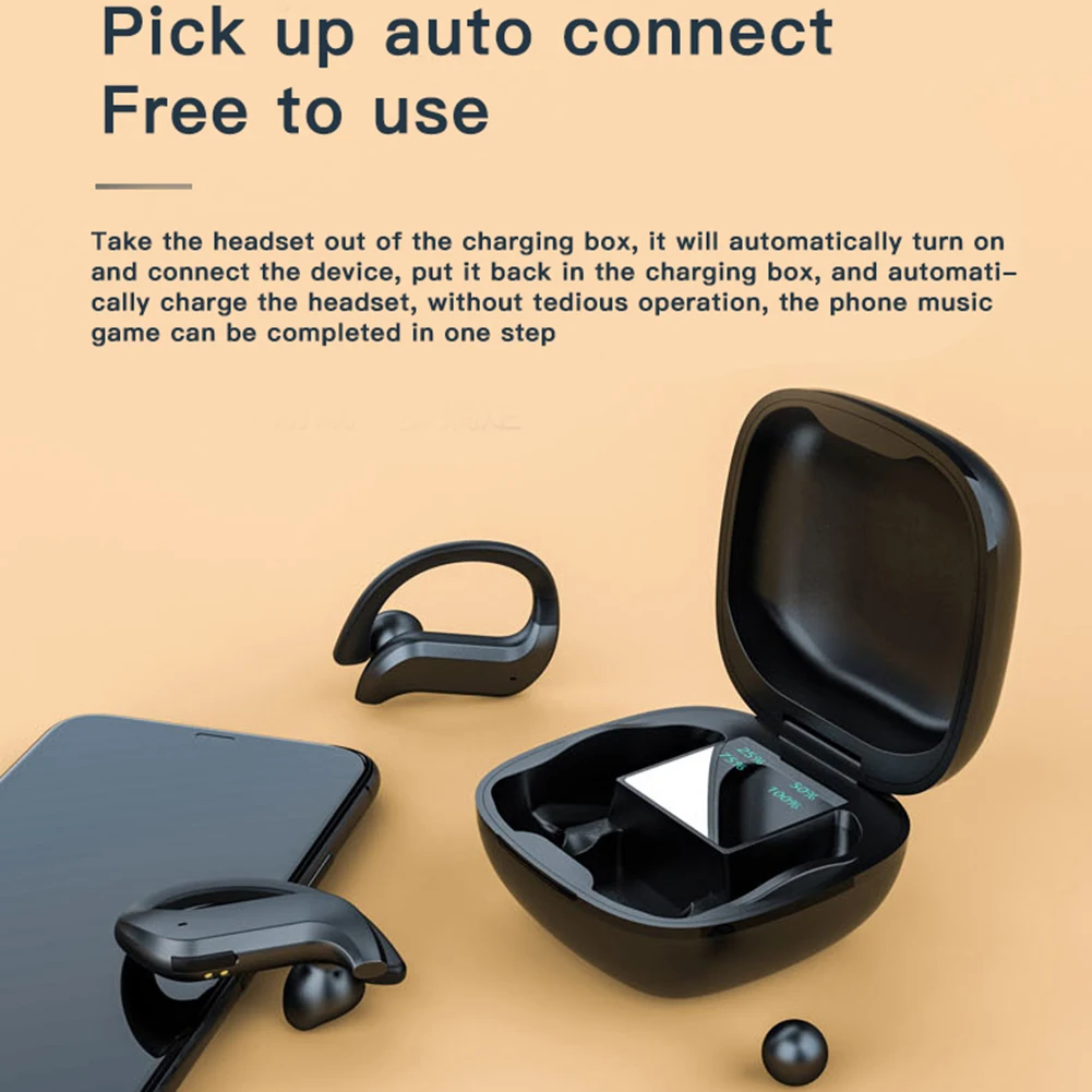TWS Wireless Bluetooth 5 0 Headset Fingerprint Touch Control Earphones HIFI Stereo Sounds Earphone Waterproof Sports Earbuds