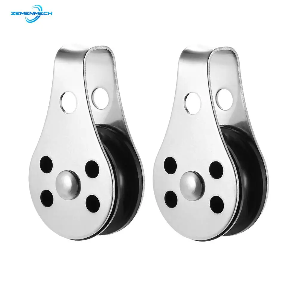 

2PCS 316 Stainless Steel Pulley Suit 2mm to 8mm Rope Blocks Rope Runner Kayak Boat Accessories Marine Canoe Anchor Trolley Kit