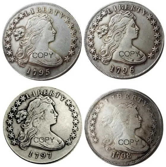 США набор(1795-1798) 4 шт Liberty Dollar Посеребренная Имитация монеты