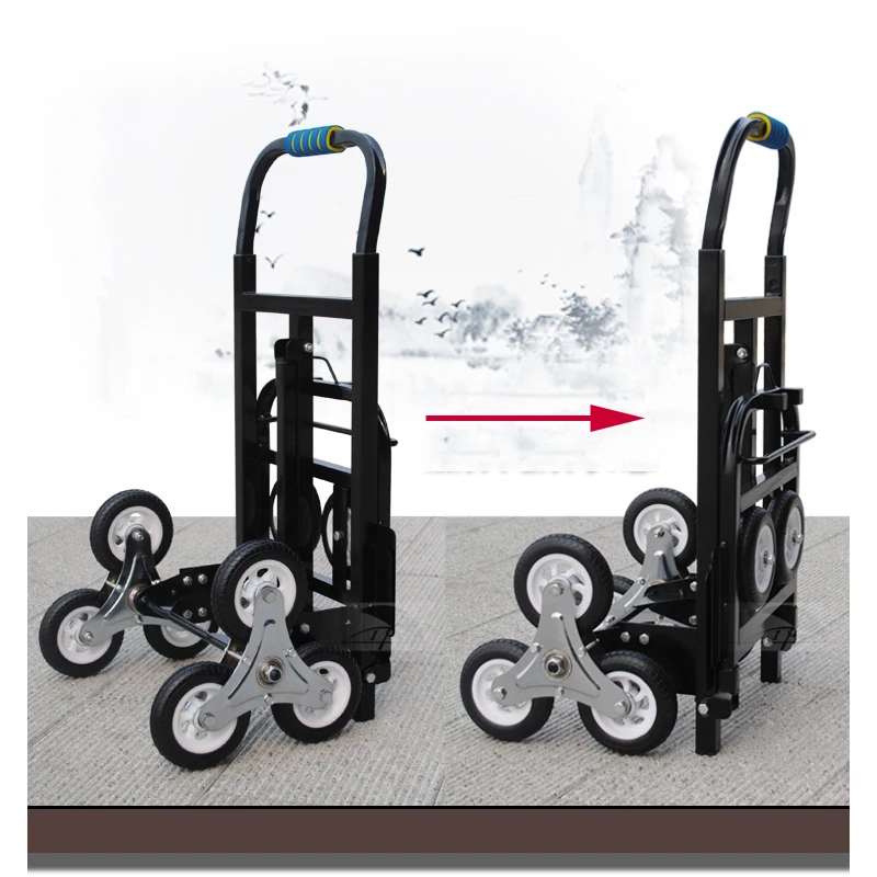 Techtongda Home Garden Tools Stair Climbing Cart Portable Folding Hand Truck, 420LBS Capacity Handcart Luggage Cart
