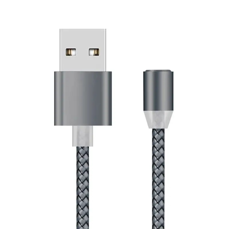 Магнитный USB кабель для быстрой зарядки usb type-C кабель для iPhone 11 XS Max 6 7 8 Plus IOS Магнитный зарядный кабель для Micro USB нейлон - Цвет: Only Cable Gray