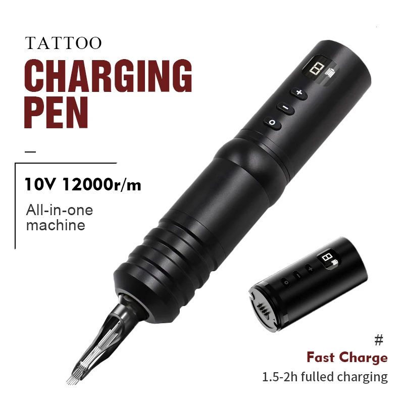 

Professional original Wireless Tattoo Machine Power Supply 1800 mAh Aluminum Alloy Fast Charge Advanced Mute Low Vibration