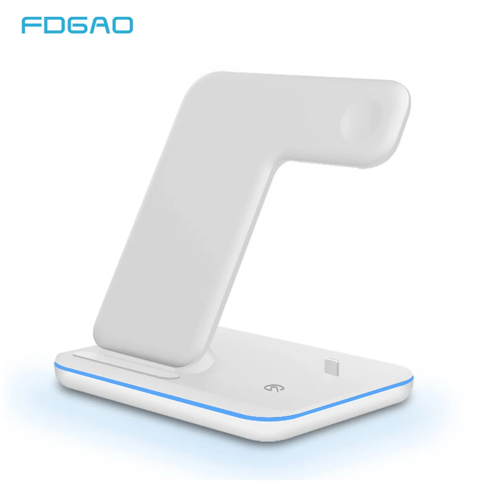 

FDGAO NEW 15W 3 in 1 Fast Qi Wireless Charger Stand For iPhone X XS Max XR 8 Plus For Apple Watch Series 4 3 2 1 For AirPods