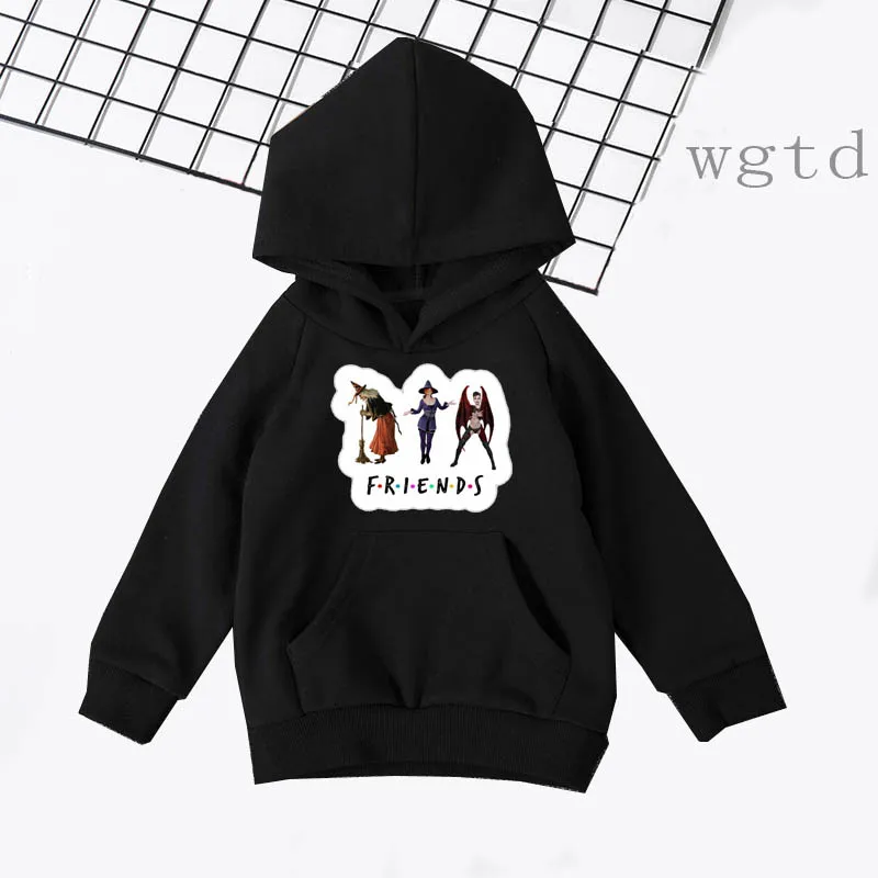 Friends Letter Print Hoodies Kids Autumn Winter Warm Hoodie Boys Girls Hooded Baby Casual Sweatshirt Full Tops Sudadera Navidad