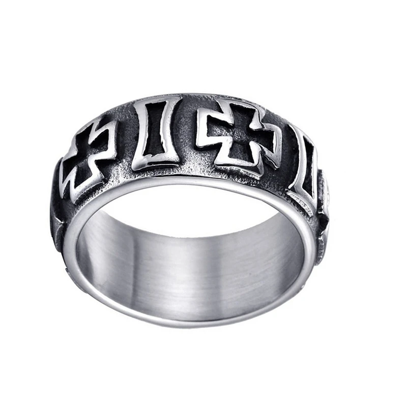 anillo masculino Retro Cross Stainless Steel Ring Innovative Trend   Black Cross Ring