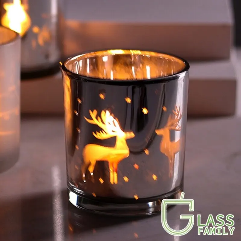 Wedding Christmas Party Glass Votive Candle Holders,Tealight Vases 2-cup Holder 