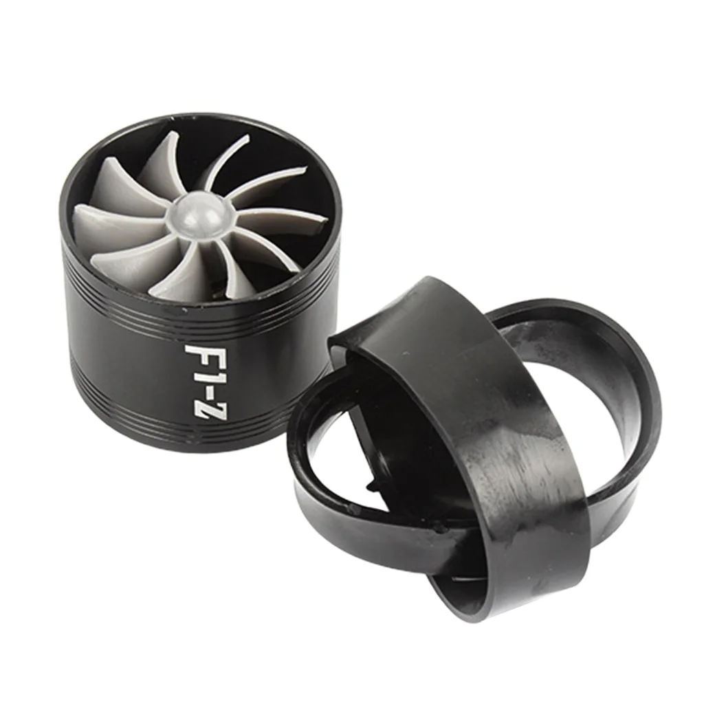 Universal Air Intake Turbo Turbocharger Fuel Gas Saver Fan Black Red
