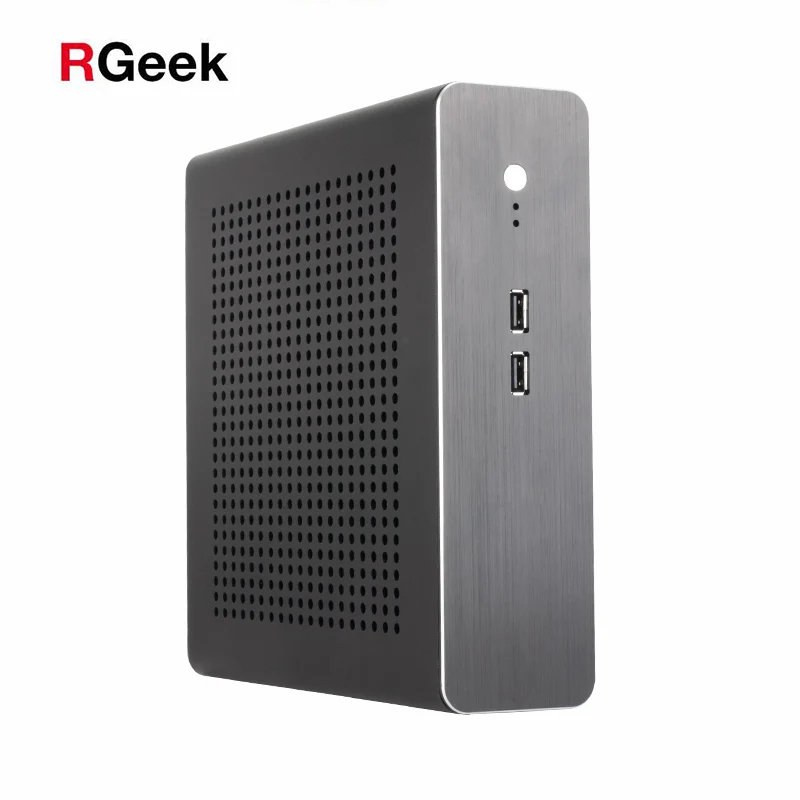 RGEEK G60 Chassis All Aluminum Mini case HTPC ITX Power USB2.0 Desktop Computer With Power Supply