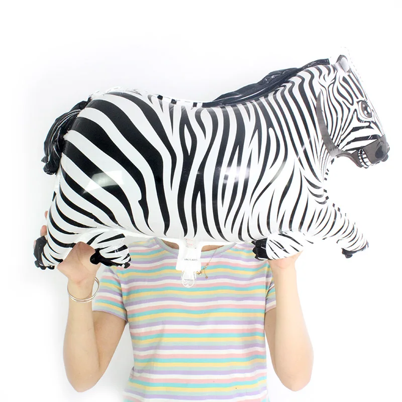 

large walking zebra balloons grassland animals zebra Headband happy birthday party decorations kids shower surprise foil globos