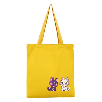 

Cartoon Sailor Moon Large Shoulder Bag Women Luna Cute Cat Travel Bags Canvas Handbags For Women Tote Sac A Main Femme