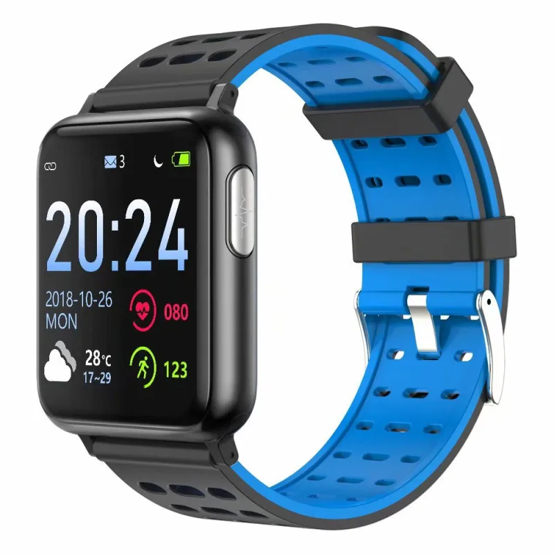 Blue black V5 Смарт-часы цветной экран сердечный ритм кровяное давление SPO2 смарт-браслет PPG ЭКГ Водонепроницаемый Bluetooth различный цветной браслет - Цвет: Blue black