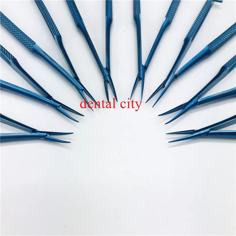 Офтальмологический хирургический 2 шт титановый изогнутый/прямой держатель иглы